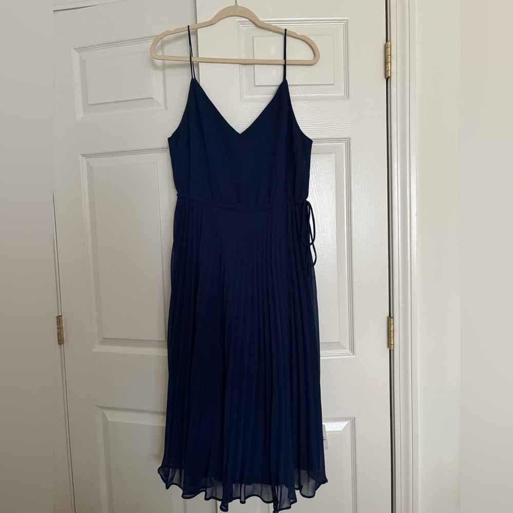 ASOS Blue Pleated Wrap Maxi Dress